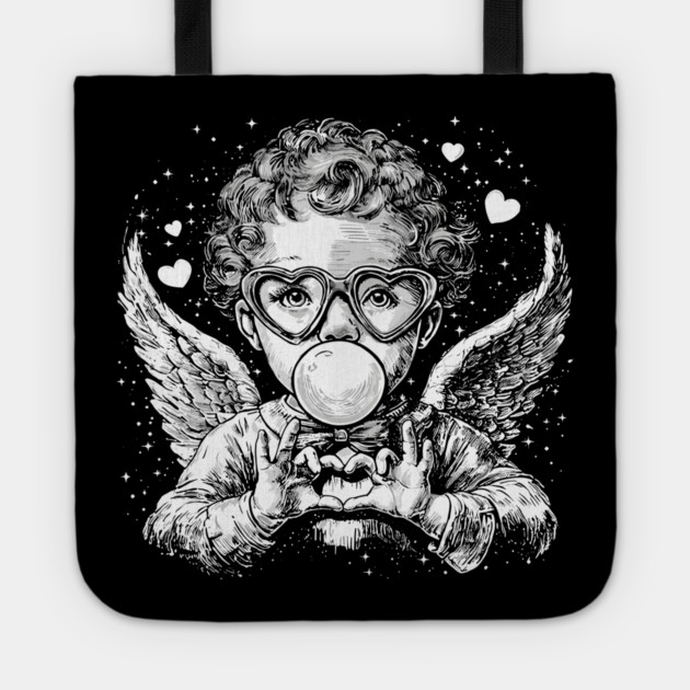 Cupid Valentine Blowing Bubble Tote by JessArty