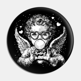 Cupid Valentine Blowing Bubble Pin