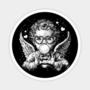 Cupid Valentine Blowing Bubble Magnet