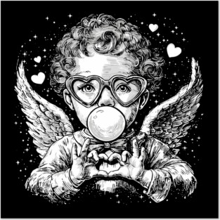 Cupid Valentine Blowing Bubble Posters and Art