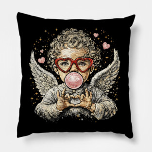 Cupid Blowing Bubble Valentine Pillow
