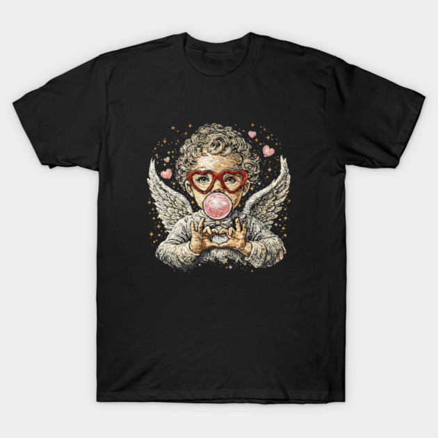 Cupid Blowing Bubble Valentine T-Shirt by JessArty