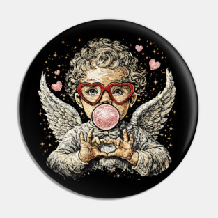 Cupid Blowing Bubble Valentine Pin
