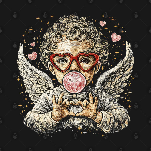 Cupid Blowing Bubble Valentine by JessArty