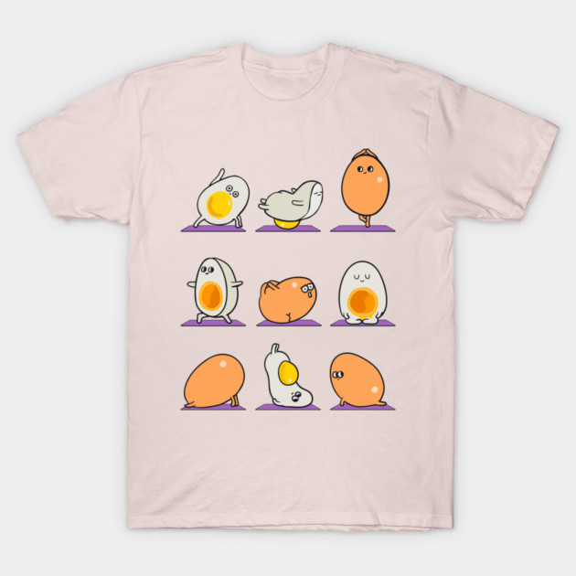 Egg Yoga T-Shirt by huebucket