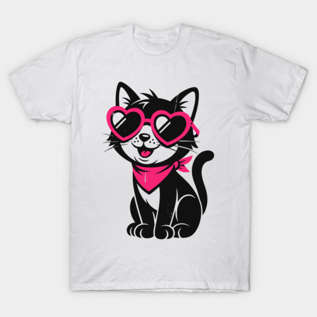 Cheeky Black Cat T-Shirt by CreativeSage