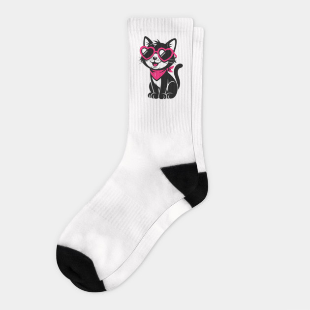 Cheeky Black Cat Socks by CreativeSage