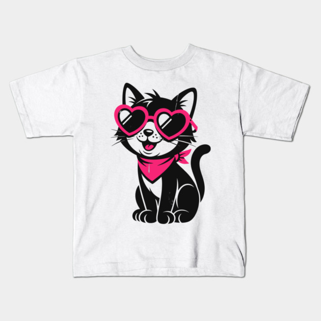 Cheeky Black Cat Kids T-Shirt by CreativeSage