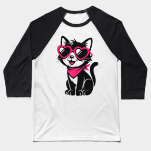 Cheeky Black Cat Baseball T-Shirt