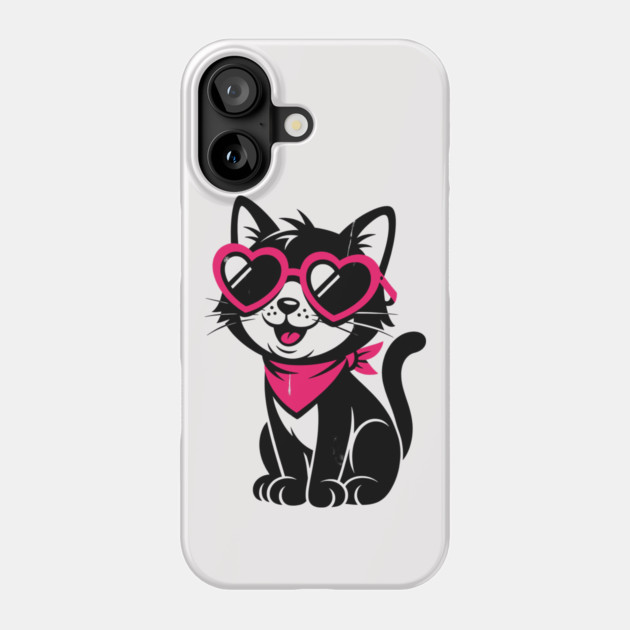 Cheeky Black Cat Phone Case by CreativeSage