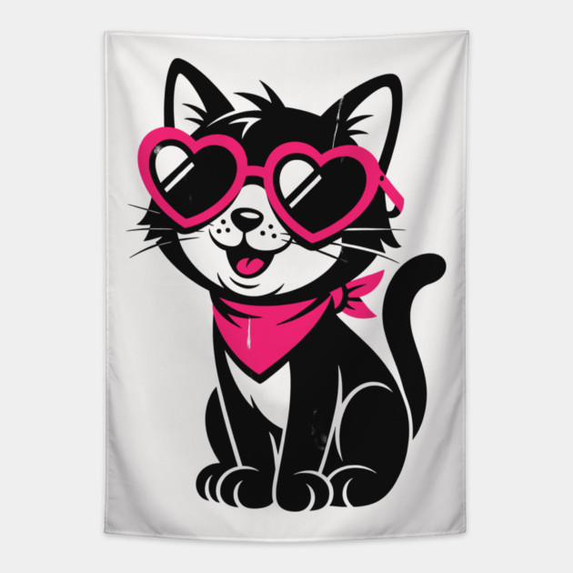 Cheeky Black Cat Tapestry by CreativeSage