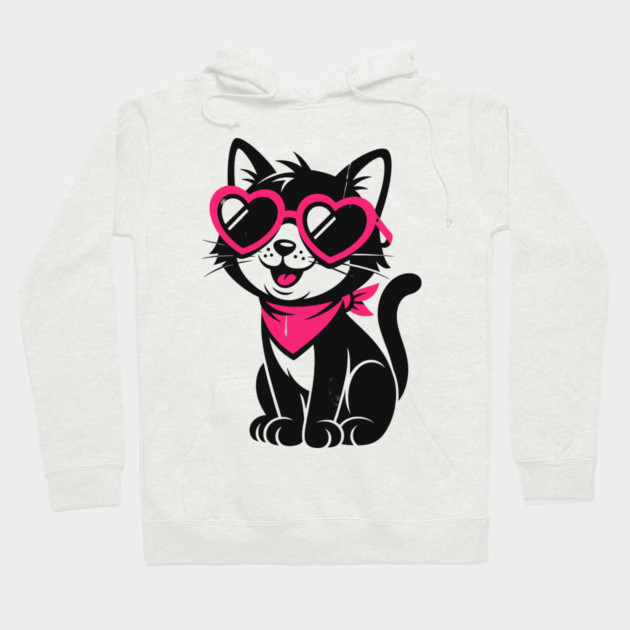 Cheeky Black Cat Hoodie by CreativeSage
