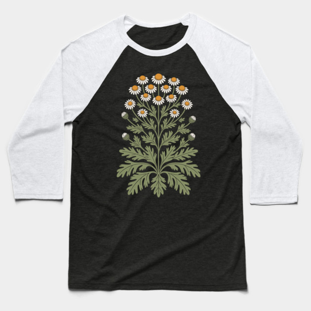 Chamomile Baseball T-Shirt by CreativeSage