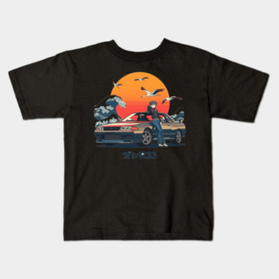 Retro Car and Rider Kids T-Shirt