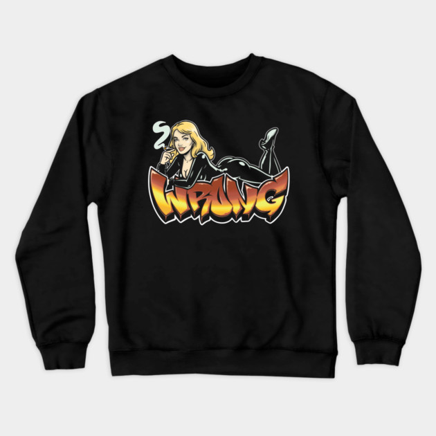 Pinup Blonde Crewneck Sweatshirt by Wrongteeshirt