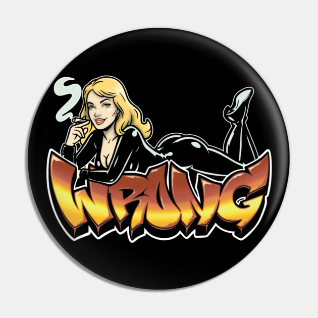 Pinup Blonde Pin by Wrongteeshirt