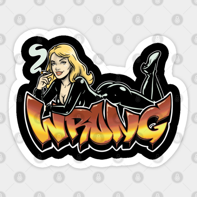 Pinup Blonde Sticker by Wrong