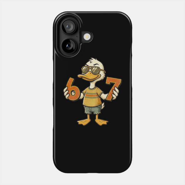 67 Meme Cute Duck 6 7 Funny Six Seven Phone Case by yangho