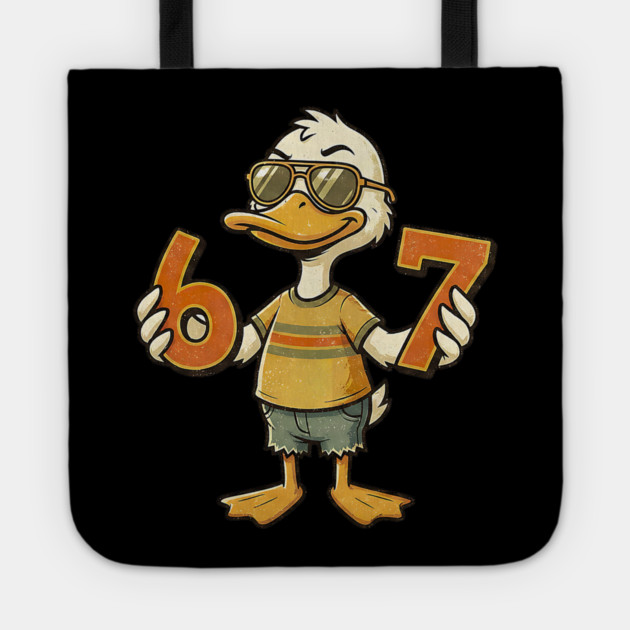 67 Meme Cute Duck 6 7 Funny Six Seven Tote by yangho