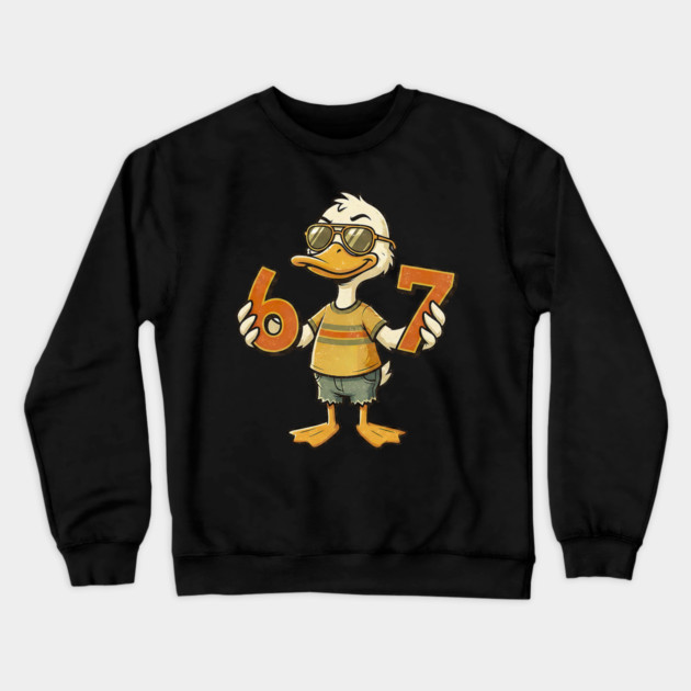 67 Meme Cute Duck 6 7 Funny Six Seven Crewneck Sweatshirt by yangho