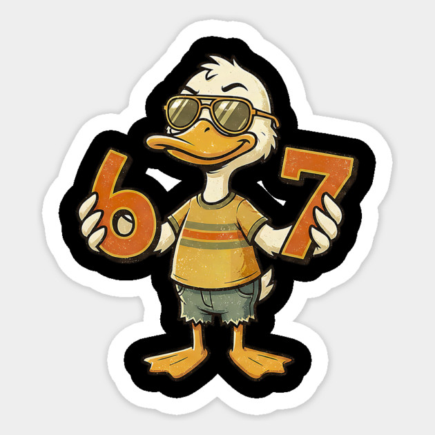 67 Meme Cute Duck 6 7 Funny Six Seven Sticker by yangho
