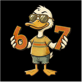 67 Meme Cute Duck 6 7 Funny Six Seven Posters and Art