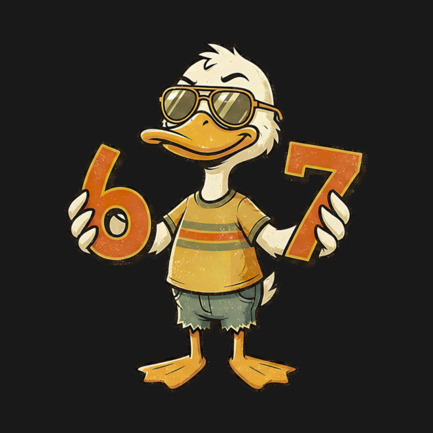 67 Meme Cute Duck 6 7 Funny Six Seven by yangho