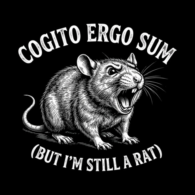 Cogito Ergo Sum (But I'm Still A Rat) Philosophy Humor by ArtistTee ⭐⭐⭐⭐⭐