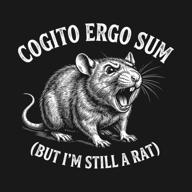 Cogito Ergo Sum (But I'm Still A Rat) Philosophy Humor by ArtistTee ⭐⭐⭐⭐⭐
