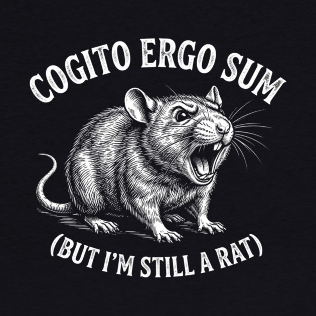 Cogito Ergo Sum (But I'm Still A Rat) Philosophy Humor by ArtistTee ⭐⭐⭐⭐⭐