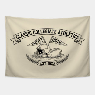 Classic Collegiate Athletics Varsity Football Est. 1923 Tapestry