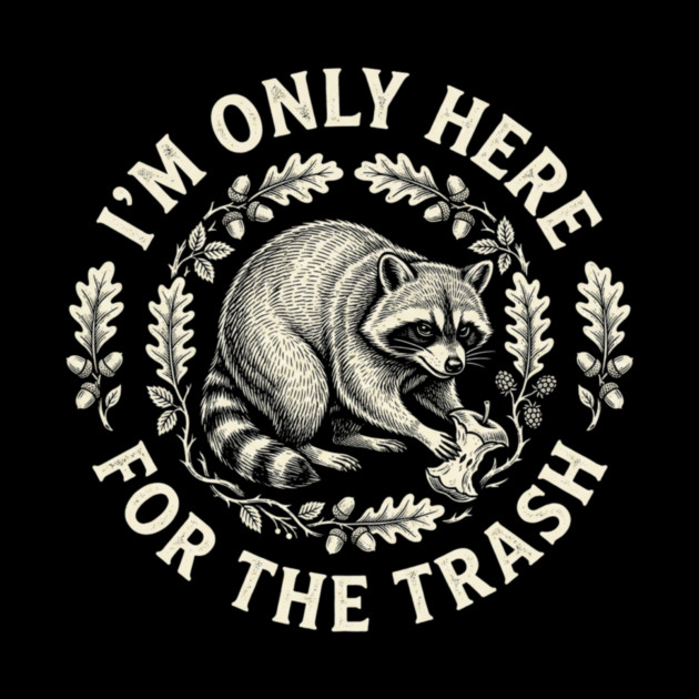 I'm Only Here For The Trash Funny Raccoon by ArtistTee ⭐⭐⭐⭐⭐