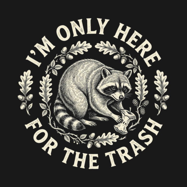 I'm Only Here For The Trash Funny Raccoon by ArtistTee ⭐⭐⭐⭐⭐