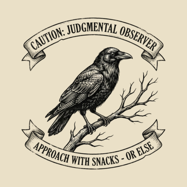 Caution: Judgmental Observer Approach With Snacks - Or Else Bird Humor by ArtistTee ⭐⭐⭐⭐⭐