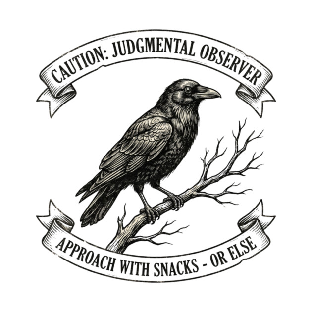 Caution: Judgmental Observer Approach With Snacks - Or Else Bird Humor by ArtistTee ⭐⭐⭐⭐⭐