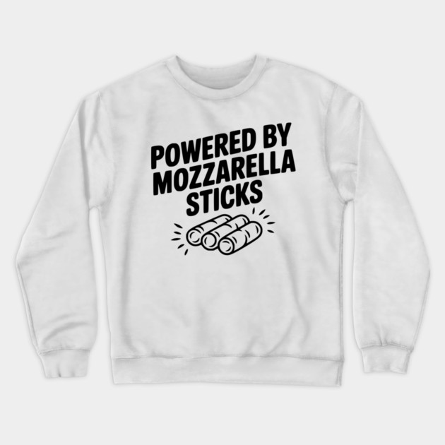 Powered by Mozzarella Sticks Crewneck Sweatshirt by Frank Ring