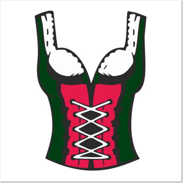 Oktoberfest Corset Top German Dirndl Costume Party Wall Art by Anticorporati
