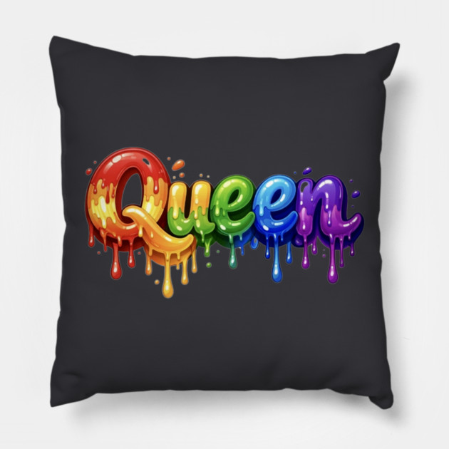 Queen in Multicolor Pillow by FirstClassQueen
