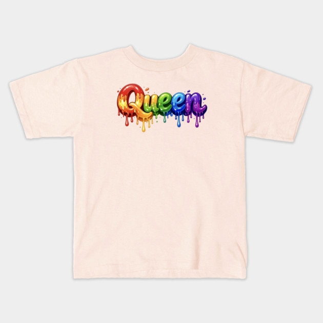 Queen in Multicolor Kids T-Shirt by FirstClassQueen