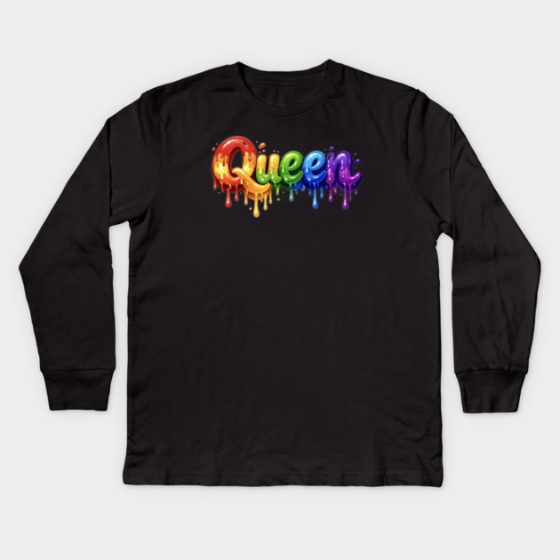 Queen in Multicolor Kids Long Sleeve T-Shirt by FirstClassQueen