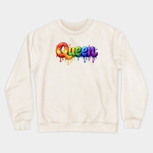 Queen in Multicolor Crewneck Sweatshirt
