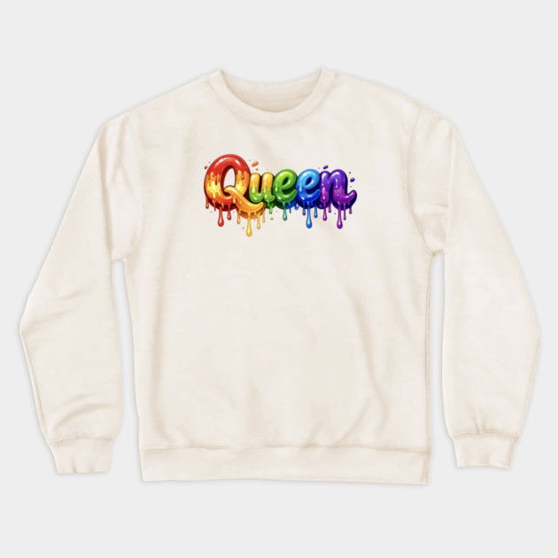 Queen in Multicolor Crewneck Sweatshirt by FirstClassQueen