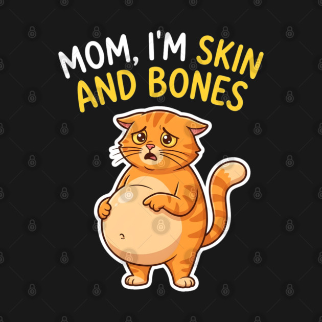 Mom I’m Skin and Bones Chonky Cat Funny Humor by Creatifly Graphic Tees