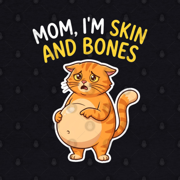 Mom I’m Skin and Bones Chonky Cat Funny Humor by Creatifly Graphic Tees