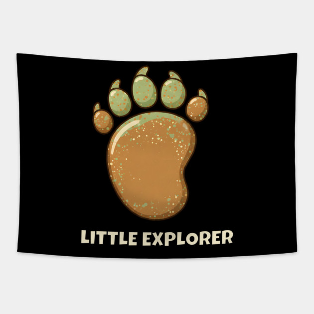 Cute Baby Bigfoot - Little Explorer - Kids & Toddler - Special Edition Front & Back Print Tapestry by Pixel Threads 