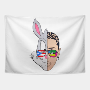 Bad Bunny Benito Bugs Bunny Mashup Tapestry