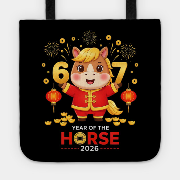 67 Meme Funny Chinese New Year 2026 Year Of The Horse Tote by yangho