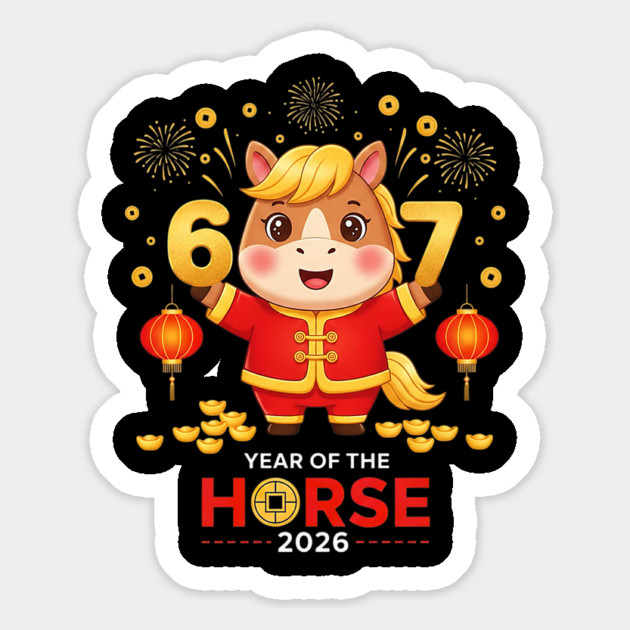 67 Meme Funny Chinese New Year 2026 Year Of The Horse Magnet by yangho