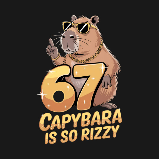 6 7 Capybara Is So Rizzy Capy Meme 67 - Funny Sayings - T-Shirt | TeePublic