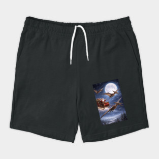 Santa’s Sleigh Pulled by Pterodactyls Shorts